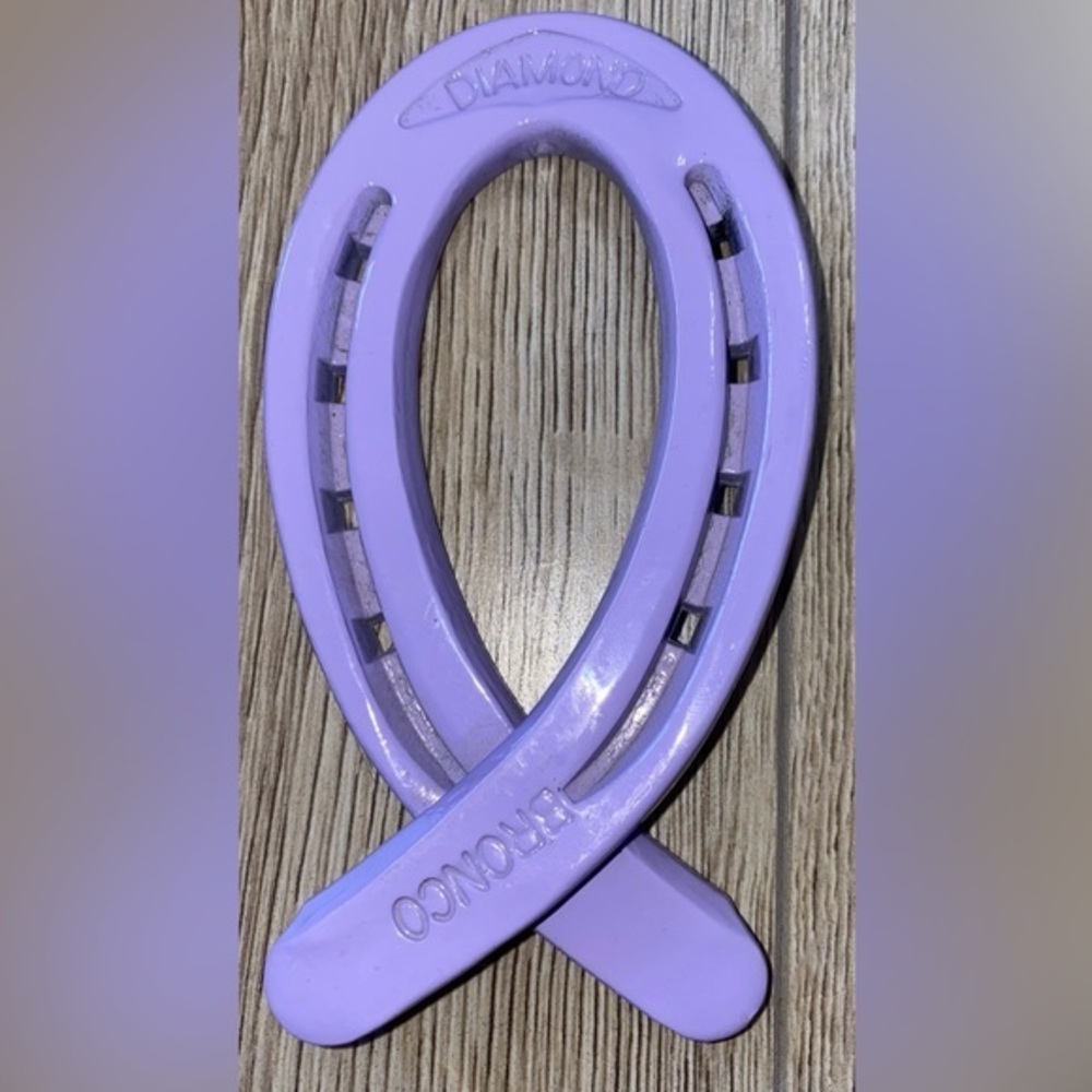 Light purple lavender cancer ribbon horseshoe